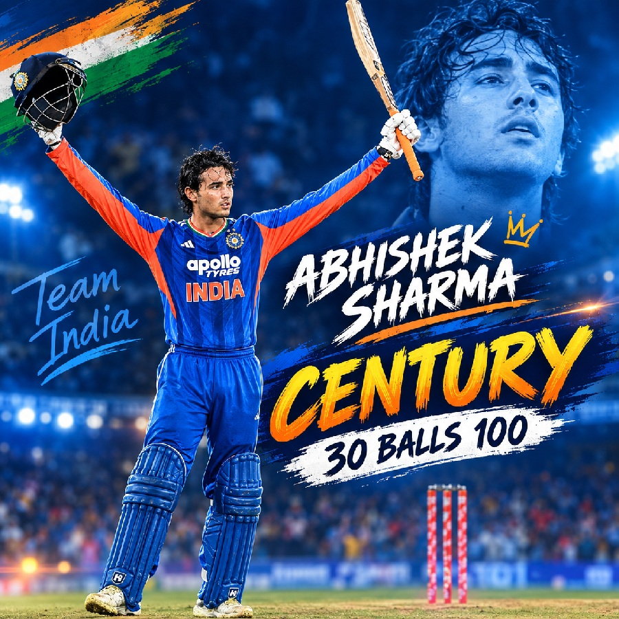 Abhishek Sharma smashed a record-breaking 30-ball century